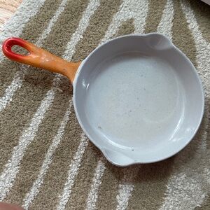 Vintage Le Creuset Cast Iron Enamel #24 ORANGE Skillet Pan 7’’